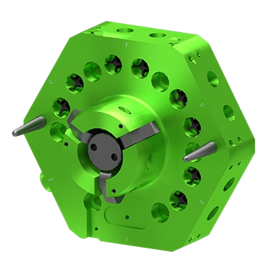 Robot-side view of the Epsilon E100 tool changer for tool change modular locking