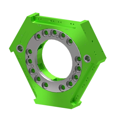 Tool-side view of the Epsilon ES200 tool changer for tool change modular locking