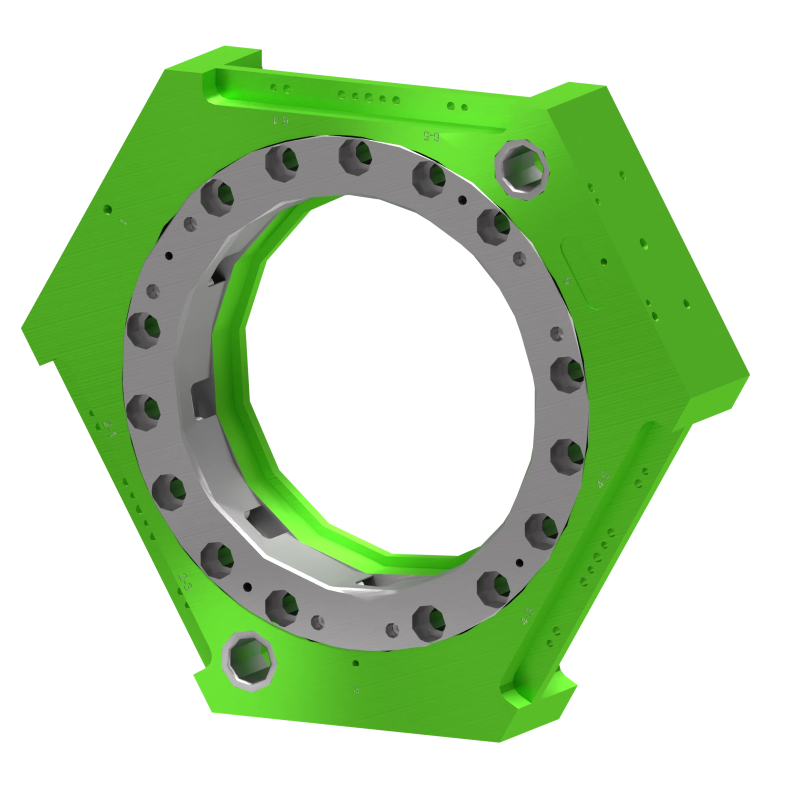 Tool-side view of the Epsilon ES315 tool changer for tool change modular locking